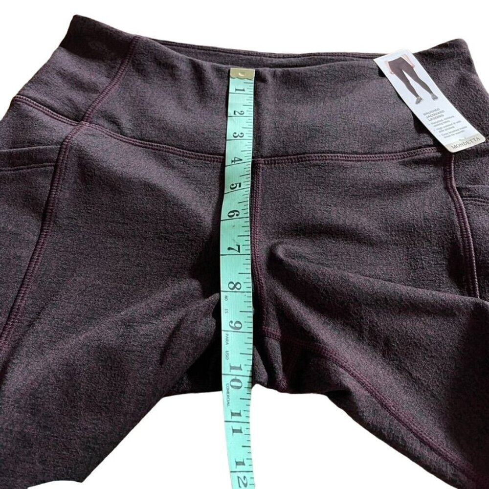 Mondetta Performance & Luxury Women's Black and Burgundy Leggings Smal NWT - Picture 7 of 11